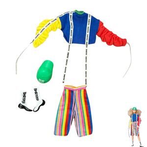 Barbie Doll BMR1959 Color-Blocked Sweatshirt Shorts Sneakers & Baseball Cap